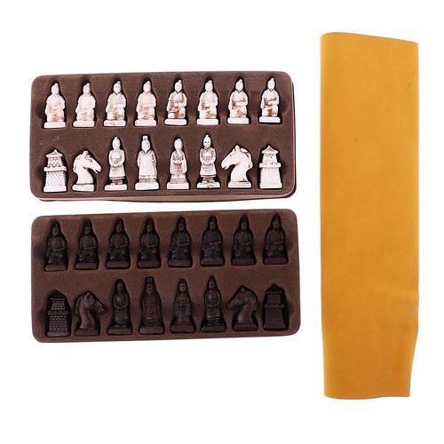 Vintage chess set leather - vintage,