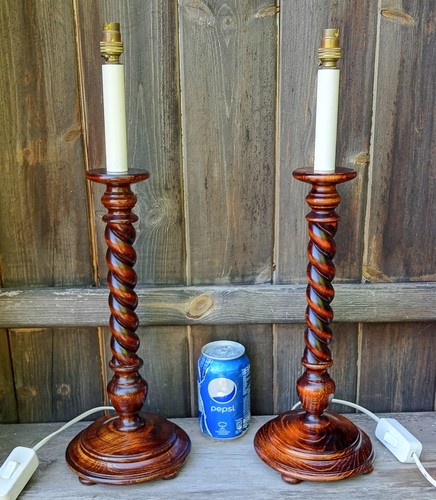 Pair vintage slender wooden - slender,