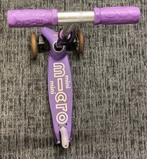 Two Micro Mini 3 Wheel Kids Scooter purple Micro Sprite Scooter Ages 5 to 12 