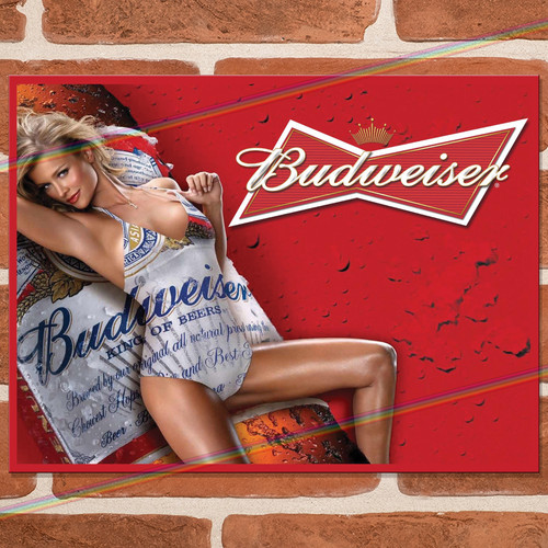Budweiser bikini girl - girl, metal