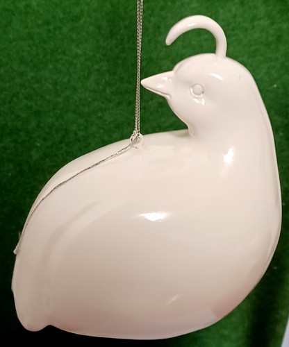 White porcelain partridge - white,