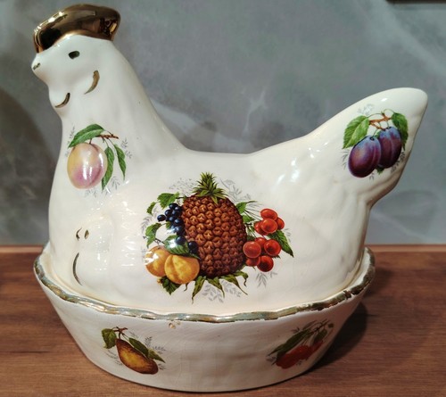 Staffordshire hen egg holder - ,