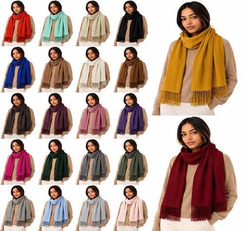 Women cashmere scarf plain - cashmere,