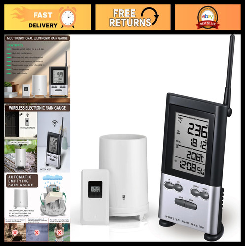 Wireless outdoor rain gauge - rain,