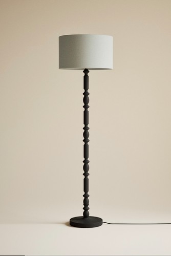Wooden bobbin floor lamp - m&s,
