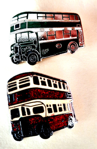 Double decker enamel bus - 2,