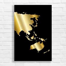 Metallic World Map Canvas