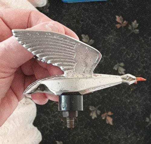 Chrome snipe bird car mascot - snipe,