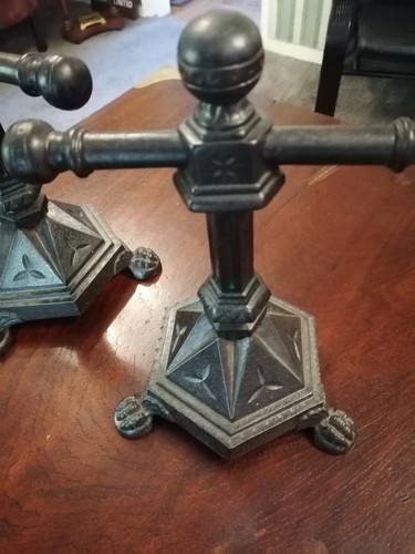 Antique fire irons dogs - antique,