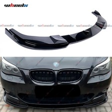 Gloss Black Front Spoiler Lip Splitter For BMW 5 Series E60 E61 M Sport 2004-10