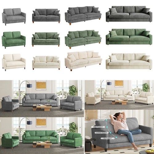 Seater corduroy sofa - 3/4,