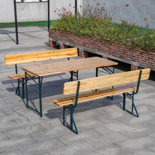  Wooden Picnic Bench Table Portable Folding Pub Bench Picnic Table and Bench Set
