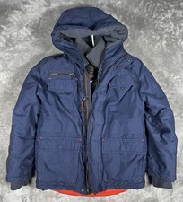 Hawke & Co Sports Boys Youth Size 10/12 Blue Gray Winter Coat thick 2 in 1