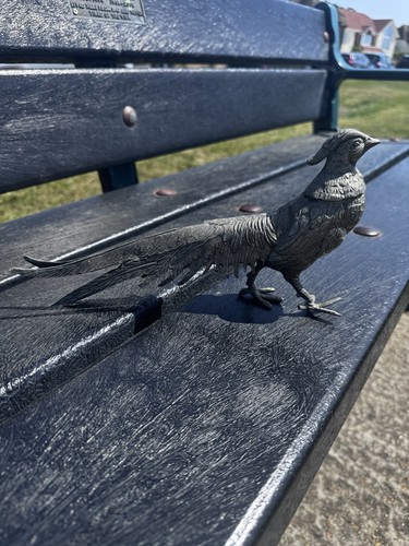 Vintage silver metal pheasant - vintage,