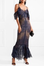 This is a navy blue lace