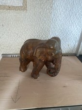 Large Wooden Carved Elephant 