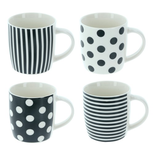 Coffee mugs stoneware polka - coffee,