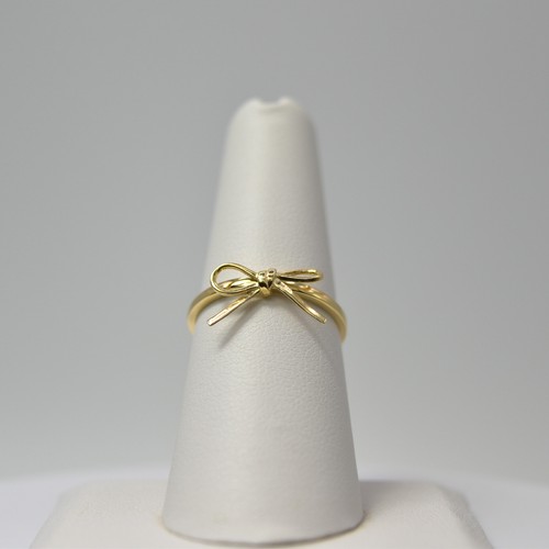 Solid 14k yellow gold bow - yellow, ring