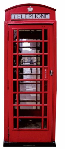 Classic red phone box - red,