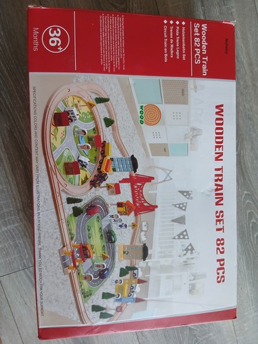Wooden train set - wooden, pcs
