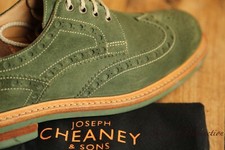 Joseph Cheaney Avon Green Suede Derby Lace Up Shoes Men's UK 8 F US 9 EU 42