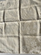 Ian Sanderson Linen Damask Clotted Cream Material Fabric 60 X 68cm Cushion Craft