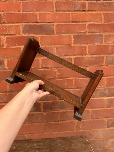 Vintage wooden oak book trough - book,