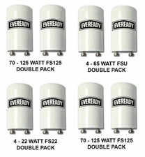 2 Flourescent Starter Unit For Lamps 4-65W, 70-125W, 4-22W Watt Fluorescent