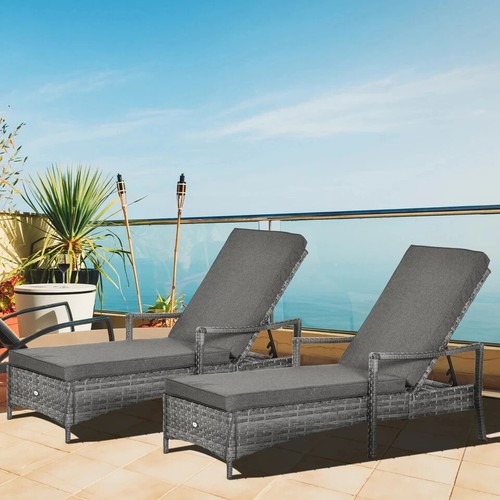 Rattan sun loungers with - rattan,