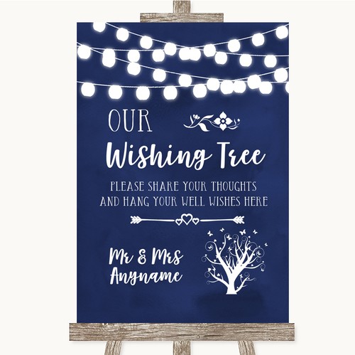 Navy blue watercolour lights - blue,