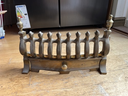 Vintage solid brass fire front - vintage,