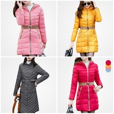 Women's Quilted Padded Puffer Jacket Ladies Jacket Warm Winter Long Coat