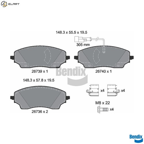 Brake pad set - pad,