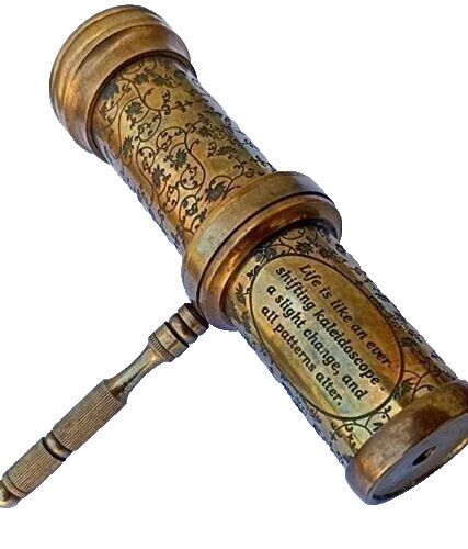 Hand carved brass kaleidoscope - brass,