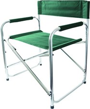 Green Directors Chair Folding With Arms Aluminium Canvas Portable Camping Garden