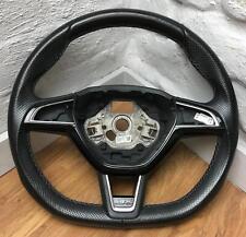 Genuine Skoda Octavia VRS MK3, 5E, leather grey stitch steering wheel MANUAL  3E