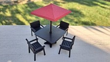 1/32 Scale Slot Car Track Accessories - Patio Table with Umbrella and 4 Chairs