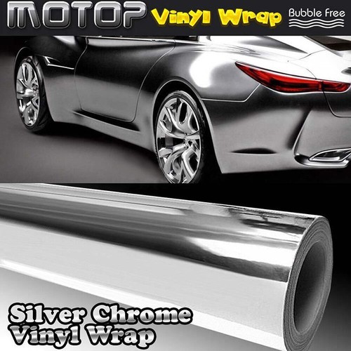 Silver chrome mirror vinyl - silver,
