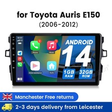 9" Android 14 For Toyota Auris E150 2006-2012 Car Radio GPS Sat Nav Carplay DAB+