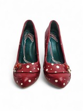 Irregular Choice Courtesan Mushroom Polka Dot Heel Court Shoes Size 7.5 UK 41US