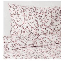 IKEA Hassleklocka Red & White Floral Double Duvet Cover Pillowcases Sealed Rare