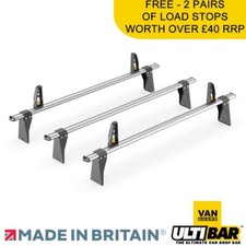 Land Rover Defender Roof Rack 1983-2016 3x Roof Bars Van Guard Ultibar+