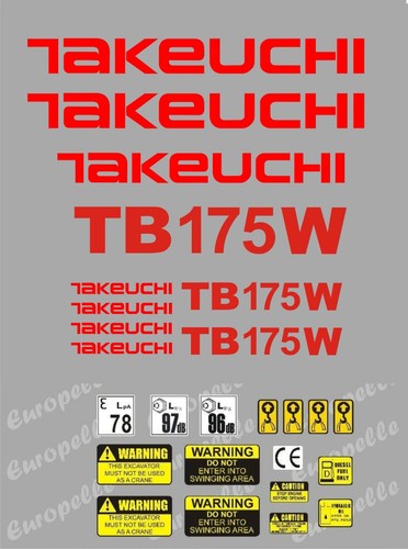 Decal sticker set - decal, takeuchi