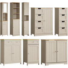 Priano Freestanding Bathroom Cabinet Unit Grey Vanity Cupboard Storage Unit