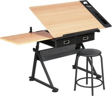 Art Drawing Desk Wood Drafting Table for Adults Artist Craft Tabletop Height Adj