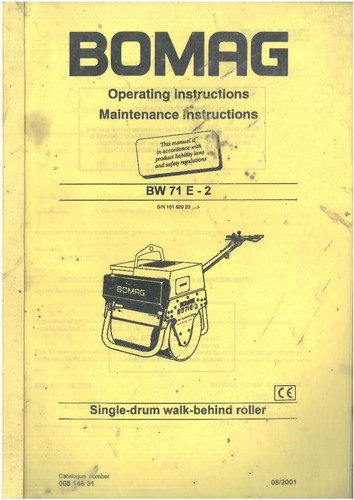 Bomag single drum walk - single, behind