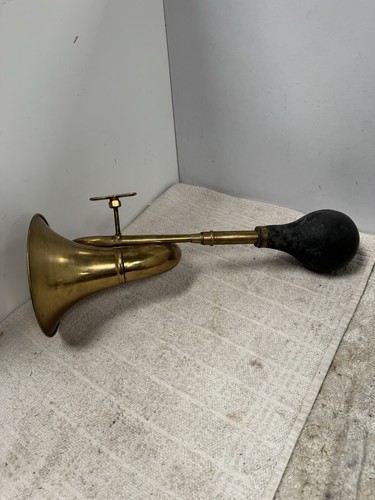 Vintage brass car horn with - vintage,