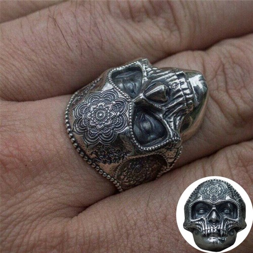 Vintage skull punk alloy ring - vintage,