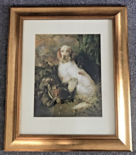 Framed print gun - gun, dogs