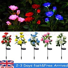 5 Head LED Solar Power Flower Stake Lights Outdoor Garden Path Luminous Lamps UK
